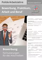 Vorschau - Arbeitsblätter - Bewerbungsanschreiben - Formulierungshilfen - Deckblatt