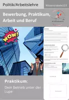 Vorschau - Arbeitsblätter - Arbeitsblatt: Praktikum, Dein Betrieb unter der Lupe - Deckblatt