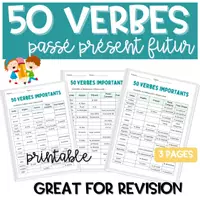 Vorschau - Klassenarbeiten - 50 verbes clé : passé, présent et futur - Deckblatt