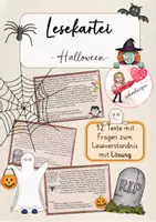 Vorschau - Spiele - Lesekartei mit Fragen: Halloween - Deckblatt