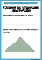 Vorschau - Arbeitsblätter - Atlasführerschein: HÖHENLINIEN - Anleitung und Übungsaufgaben - Erdkunde für die Sek 1 - Seite 1