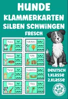 Vorschau - Stationenlernen - Hunde Klammerkarten Silben schwingen FRESCH Deutsch 1.Klasse, 2.Klasse - Deckblatt