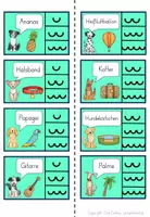 Vorschau - Stationenlernen - Hunde Klammerkarten Silben schwingen FRESCH Deutsch 1.Klasse, 2.Klasse - Seite 1