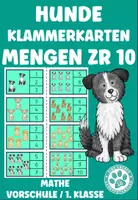 Vorschau - Stationenlernen - Hunde Klammerkarten ZR 10 Mathe Vorschule 1. Klasse - Deckblatt