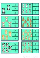 Vorschau - Stationenlernen - Hunde Klammerkarten ZR 10 Mathe Vorschule 1. Klasse - Seite 1