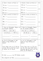 Vorschau - Klassenarbeiten - Uhrzeit & Zeitspannen / Größen: Klassenarbeit (Differenziert) - Mathe - Kl. 3/4 - Seite 3