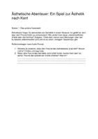 Vorschau - Arbeitsblätter - Ästhetik: Immanuel Kant (Text mit Aufgaben und Spiel) - Seite 3