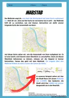 Vorschau - Arbeitsblätter - KARTENARBEIT IM ATLAS: MAßSTAB - Anleitung und Übungsaufgaben (Teil des Atlasführerscheins) - Erdkunde für die Sek 1 - Deckblatt