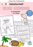 Vorschau - Arbeitsblätter - Silben schwingen Klasse 1 Deutsch, DaZ Förderschule Arbeitsblätter mit Lösung - Deckblatt