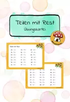 Vorschau - Stationenlernen - Teilen mit Rest | Übungskartei - Deckblatt