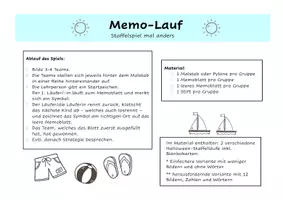 Vorschau - Stationenlernen - Sommer Memolauf - Staffelspiel mal anders - Deckblatt