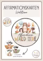Vorschau - Bildkarten - Materialpaket Affirmationskarten Safari Waldtiere Kakteen Regenbogen Halloween - Deckblatt