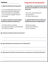 Vista previa - Hojas de trabajo - Día de los Muertos: Lectura - Actividades y Rompecabezas 3º - 5º - página 2