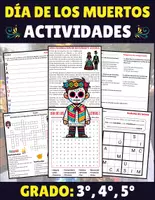 Vista previa - Hojas de trabajo - Día de los Muertos: Lectura - Actividades y Rompecabezas 3º - 5º - Portada