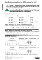 Vorschau - Arbeitsblätter - Safe Knacker Addition im Zahlenraum bis 100 - Seite 1