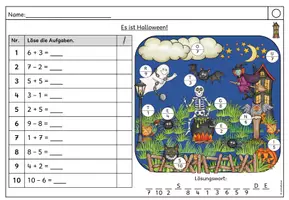 Vorschau - Arbeitsblätter - Rechenspur: Halloween - alle Grundrechenarten (Klasse 1-4) #schulstartbyextraklasse - Seite 2