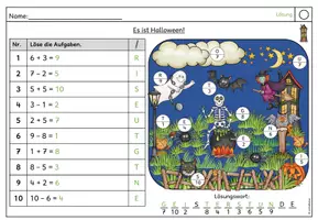 Vorschau - Arbeitsblätter - Rechenspur: Halloween - alle Grundrechenarten (Klasse 1-4) #schulstartbyextraklasse - Seite 3