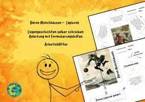 Vorschau - Unterrichtsreihen - Baron Münchhausen Lapbook - Lügengeschichten - Anleitung - Deckblatt