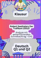 Vorschau - Klassenarbeiten - Klausur Deutsch – Der Trafikant - Deckblatt