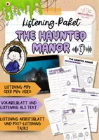 Vorschau - Arbeitsblätter - Listening Halloween Englisch: the haunted manor (Komplettpaket) - Deckblatt