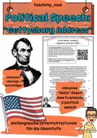Vorschau - Stundenentwürfe - USA - Political Speech - Gettysburg Address - Language Analysis - Deckblatt