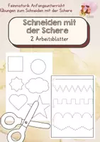Vorschau - Arbeitsblätter - Schneiden mit der Schere - 2 Arbeitsblätter - Deckblatt