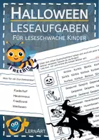 Vorschau - Arbeitsblätter - Halloween - Leseaufgaben für leseschwache Kinder - Deckblatt