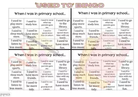Vorschau - Spiele - 'Used to' Bingo - Fun ESL Classroom Game - Seite 2