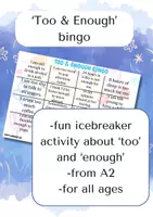 Vorschau - Spiele - 'Too & Enough' Bingo - ESL Classroom game - Deckblatt