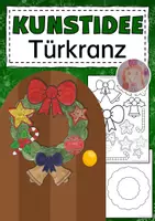 Vorschau - Mal- und Bastelvorlagen - Kunstidee Weihnachten Türkranz - Deckblatt