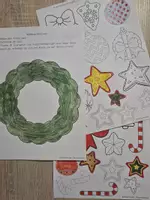 Vorschau - Mal- und Bastelvorlagen - Kunstidee Weihnachten Türkranz - Seite 1