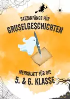 Vorschau - Merkblätter - Merkblatt: Beispiele für Satzanfänge von Gruselgeschichten - Deckblatt
