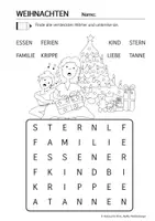 Vorschau - Arbeitsblätter - Wortsuche im Buchstabengitter Weihnachten Kl. 1./2. - Seite 1