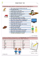 Vorschau - Test - Englischtest / Klassenarbeit zum Simple Present mit Lösungen - Seite 2