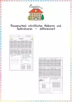 Vorschau - Klassenarbeiten - Schriftlich Rechnen / ZR 1000: Klassenarbeit (Addieren & Subtrahieren) - Mathe - Kl. 3/4 - Deckblatt