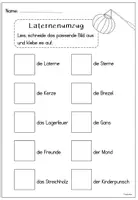 Vorschau - Arbeitsblätter - FREEBIE: Lies und schneide - Laternenumzug (1. - 2. Klasse) - Seite 1