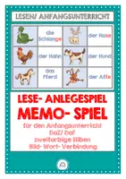 Vorschau - Spiele - Lese- Anlegespiele und Merk- es- dir für den Anfangsunterricht - Deckblatt
