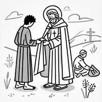Vorschau - Mal- und Bastelvorlagen - Ausmalbilder zu St. Martin (6 Stück) - Seite 2