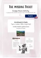 Vorschau - Spiele - The missing ticket-Escape Room für Klassen 6-8 Englisch - Deckblatt