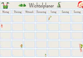 Vorschau - Bildkarten - Wichtelplaner - Kalender für den Wichtel - Deckblatt