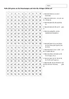 Vorschau - Arbeitsblätter - Arbeiten mit der Hundertertafel: einsetzen, lesen, rechnen - Seite 1