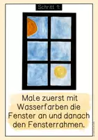 Vorschau - Mal- und Bastelvorlagen - Kunstidee für Halloween; Gruselfenster; Kunstprojekt Herbst - Seite 1