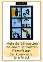 Vorschau - Mal- und Bastelvorlagen - Kunstidee für Halloween; Gruselfenster; Kunstprojekt Herbst - Seite 3