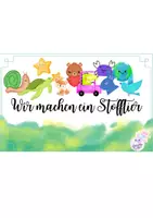 Vorschau - Mal- und Bastelvorlagen - Wir machen ein Stofftier - Idee für den Werkunterricht - Deckblatt