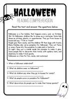 Vista previa - Tarjetas / Manipulativos - Halloween Reading Comprehension - página 1