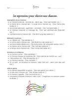 Vorschau - Arbeitsblätter - Expression pour decrire une chanson - Seite 1