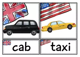 Vorschau - Arbeitsblätter - American English oder British Englisch | 21 Tafelkarten | digitale Präsentation - Seite 1