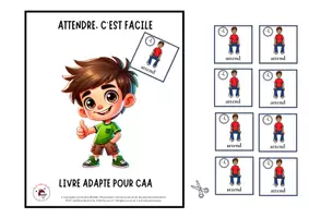 Aperçu - Feuilles d'exercices - Livre Adapté en CAA, Mot de base Attendre - Page de couverture