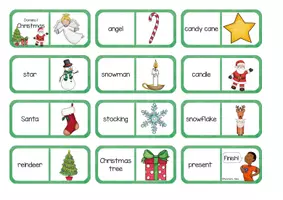 Vorschau - Stationenlernen - 12 Dominos: Christmas (mehrfach differenziert) - Seite 1