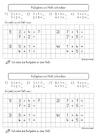 Vorschau - Arbeitsblätter - Hefteintrag für Mathe in Klasse 1 - Seite 1